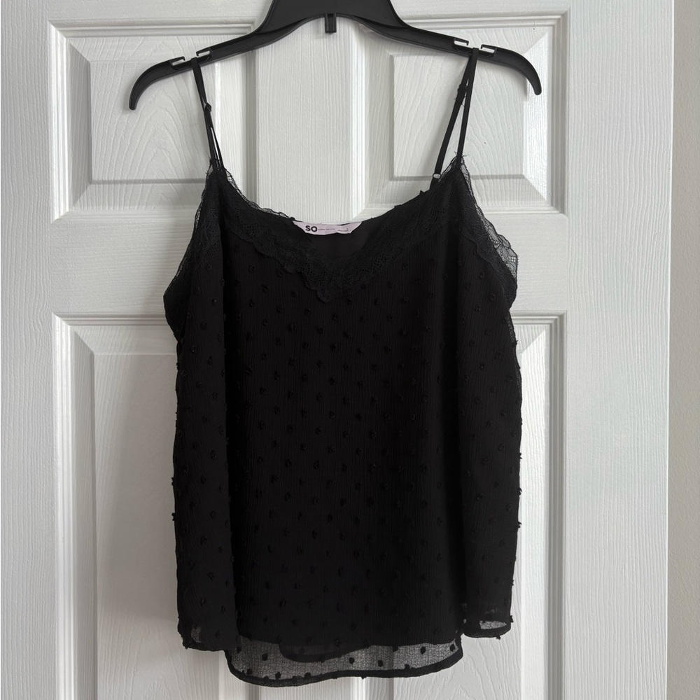 SO Black Lace Detail Camisole